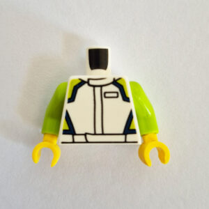 White w/ Lime Green Sleeves & No.8 on Back
