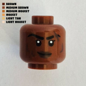 Dual Sided Head - Dark Brown Lips w/ Cheek & Eyebrow Line : Brown