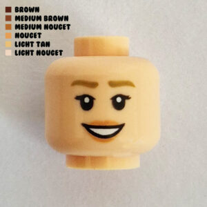 Dual Sided Head – Pink Lips w/ Big Grin : Light Nougat