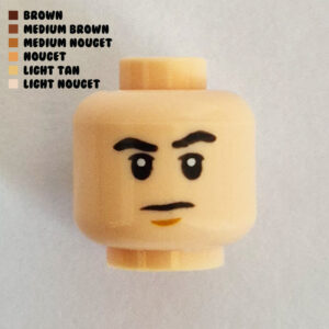 Dual Sided Head – Neutral Expression w/ Chin Dimple : Light Nougat