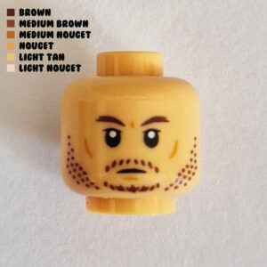 Stubble Beard & Mustache w/ Straight Mouth & Cheek Lines : Light Tan