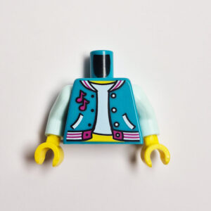 Turquoise Open Jacket w/ Magenta Music Notes & Light Aqua Sleeves