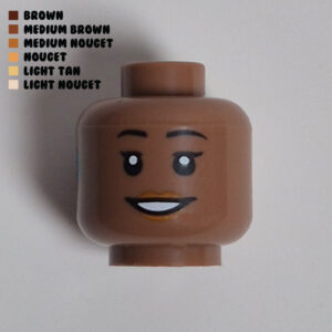 Dark Peach Lips w/ Big Smile & Hearing Aid : Medium Brown