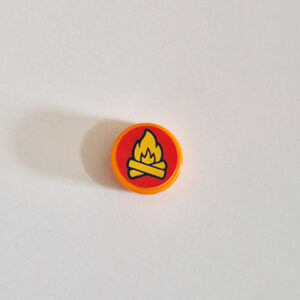 Small Round Tile w/ Fire Graphic
