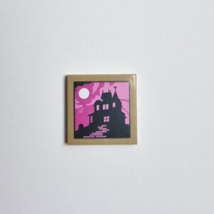Tan Tile w/ Haunted House Graphic