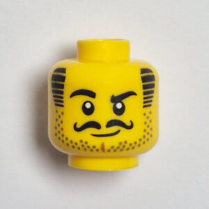 Dotted Stubble Beard w/ High Sideburns & Twirly Mustache