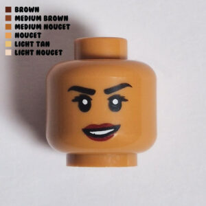 Red Lips w/ Slanted Smile & Teeth Showing : Medium Nougat