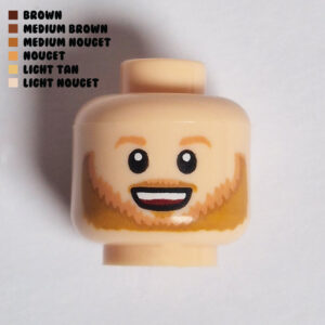 Dual Sided Head – Full Beard, Sideburns & Mustache : Light Nougat