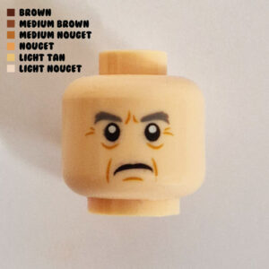 Grey Eyebrows w/ Frown & Crows Feet : Light Nougat
