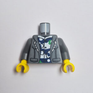 Grey Open Jacket w/ White & Blue Shirt