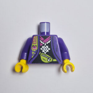 Purple Open Jacket w/ Silver Necklace & Lime Green Moon Bag