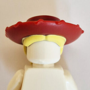 Dark Red Cowboy Hat w/ Long Ponytail Hair- Blonde