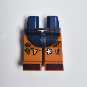 Dark Blue & Dark Orange w/ Cowboy Themed Graphics & Brown Boots