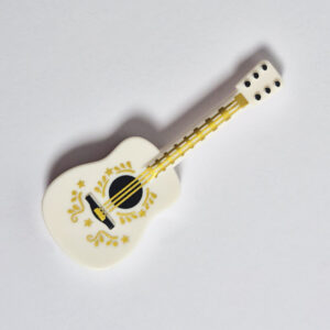 Acoustic Guitar - White w/ Gold Details