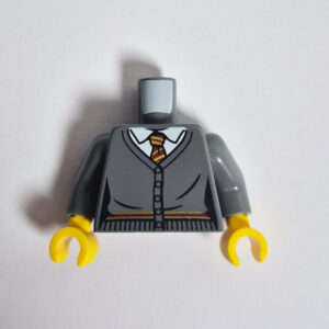 Grey Buttoned Jacket w/ White Shirt & Red Striped Tie