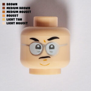 Oval Frames w/ Straight Face & Raised Eyebrows : Light Nougat