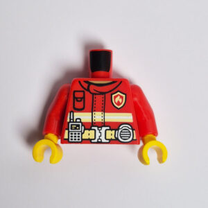 Red Fire Suit w/ Belt, Radio & Flame Badge