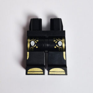 Black w/ White Skull,Gold Accents & Gold Shoes