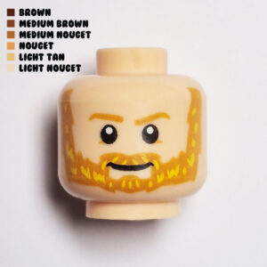 Full Beard, Mustache & Sideburns w/ Smile - Light Nougat