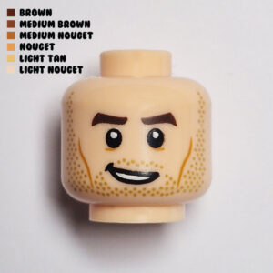 Dotted Stubble Beard, Mustache & Sideburns w/ Cheek Lines : Light Nougat
