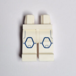 White w/ Hexagon Shaped Dark Blue Kneepads
