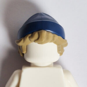 Beanie Cap w/ Short Tan Hair - Dark Blue