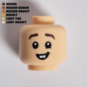 Dual Sided Head – Baby Smirk w/ 2 Teeth Showing : Light Nougat