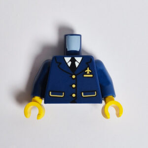 Dark Blue Pilot Jacket w/ Tie & Gold Plane Pin