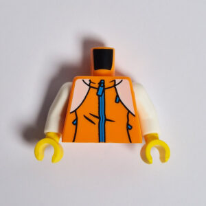 Orange w/ Blue Zipper & White Sleeves