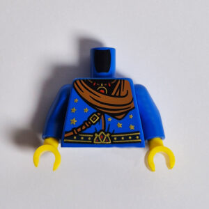 Blue w/ Gold Stars, Brown Scarf & Gold Belt