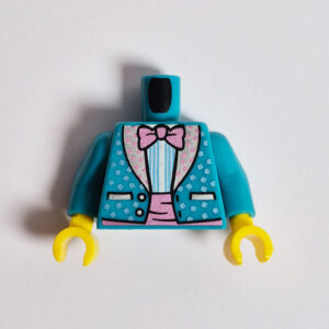 Turquoise Open Jacket w/ Silver Dots & Lavender Bow Tie