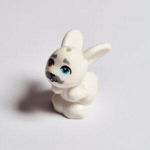 Bunny, Crouching - White w/ Grey