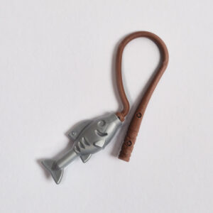 Fishing Rod w/ Silver Fish - Brown