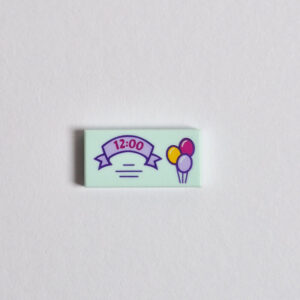 Light Aqua Tile w/ Balloons & '12:00'