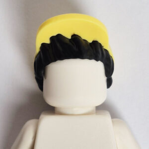 Short Curved Peak w/ Black Short Hair - Light Yellow