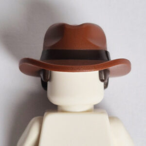 Brown Fedora w/ Short Dark Brown Hair