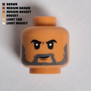 Dual Sided Head – Grey Mustache, Beard & Sideburns : Nougat