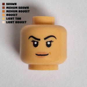 Dual Sided Head – Peach Lips w/ Black Eyebrows : Light Tan