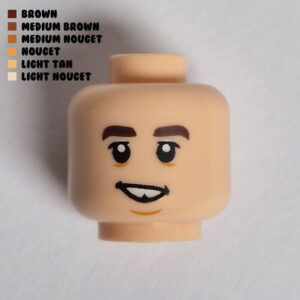 Dual Sided Head – Slanted Grin w/ Chin Dimple : Light Nougat