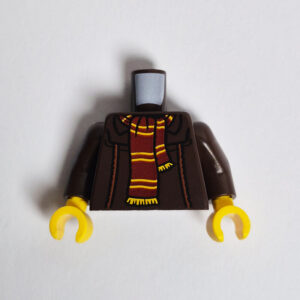 Dark Brown Top w/ Dark Red Striped Scarf
