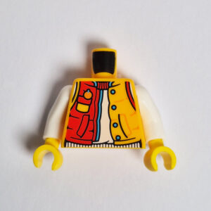 Red & Bright Light Orange Jacket w/ White Sleeves