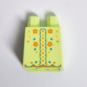 Yellowish Green w/ Ruffles & Flower Design