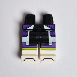 Black & Purple w/ Lime Green Stripe & White Shoes