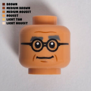 Neutral Expression w/ Black Round Frames & Cheek Lines : Nougat
