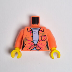 Salmon Buttoned Shirt Knotted in Middle w/ Dirt Stains