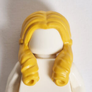 Center Parting w/ 2 Side Ponytails Twisted In Front - Mustard Color